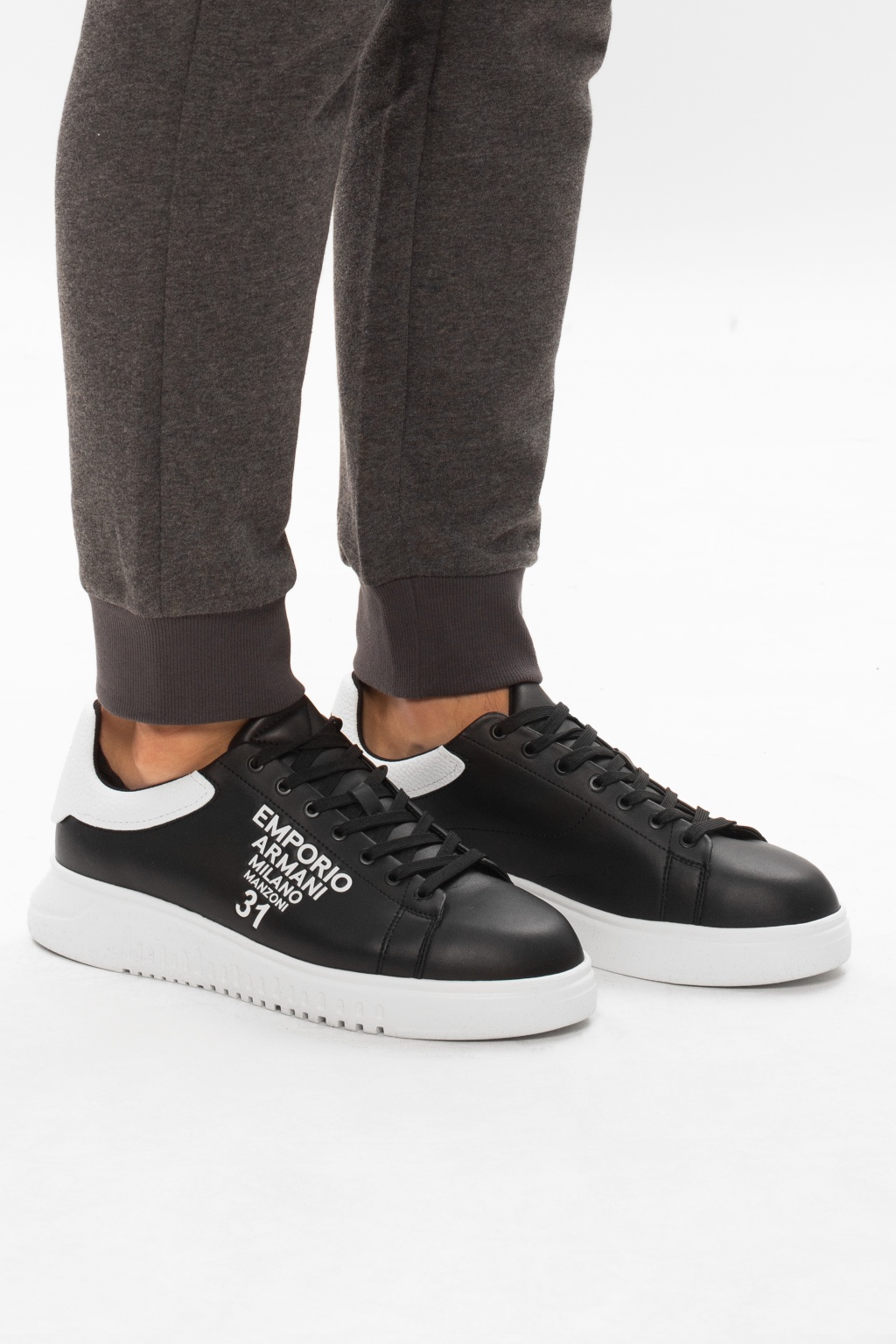 Emporio armani logo on sale sneakers